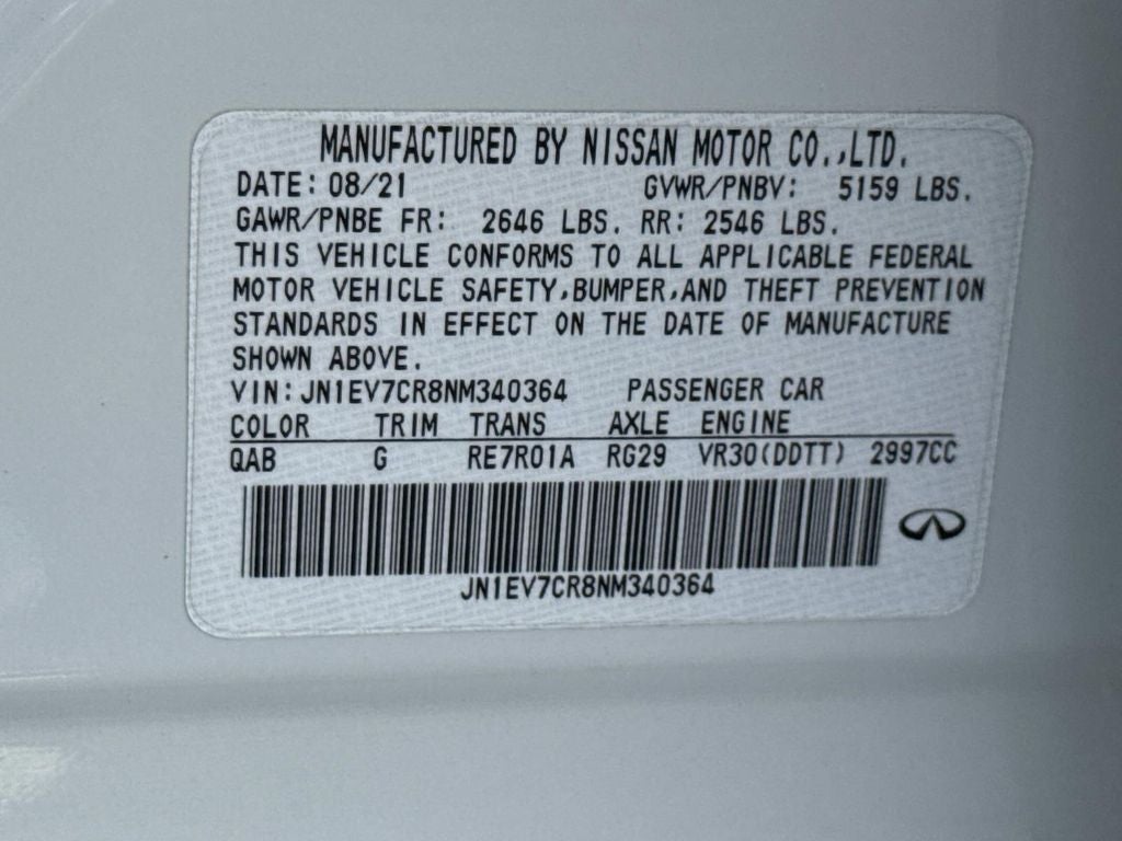 2022 INFINITI Q50 SENSORY